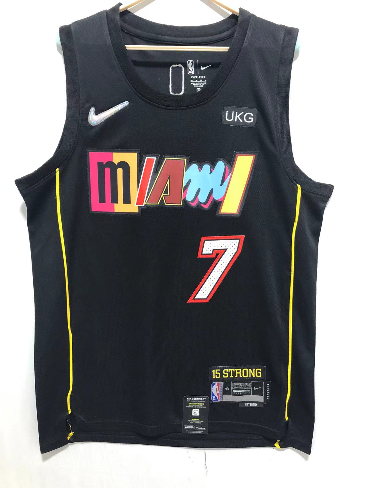 2022 Men Miami Heat #7 Lowry black city edition Nike NBA Jerseys